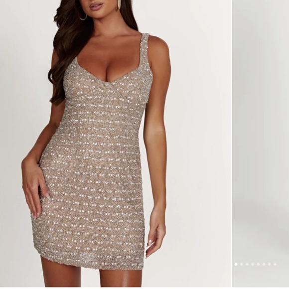 Elianna Embellished Mini Dress meshki - Picture 1 of 6